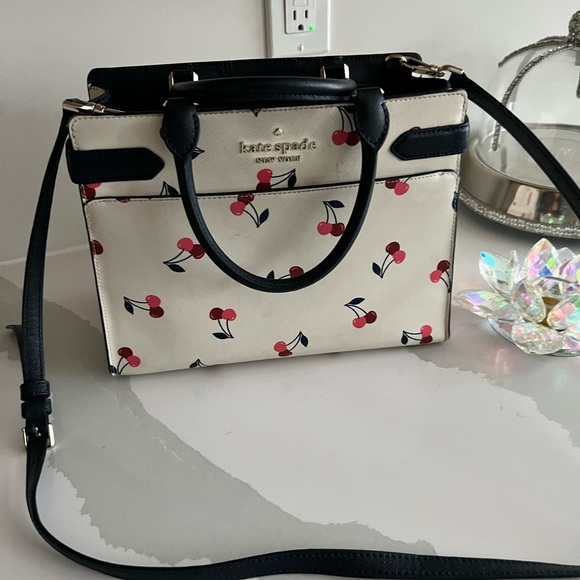 kate spade Handbags - Kate Spade Cherry Print Handbag - Black and White